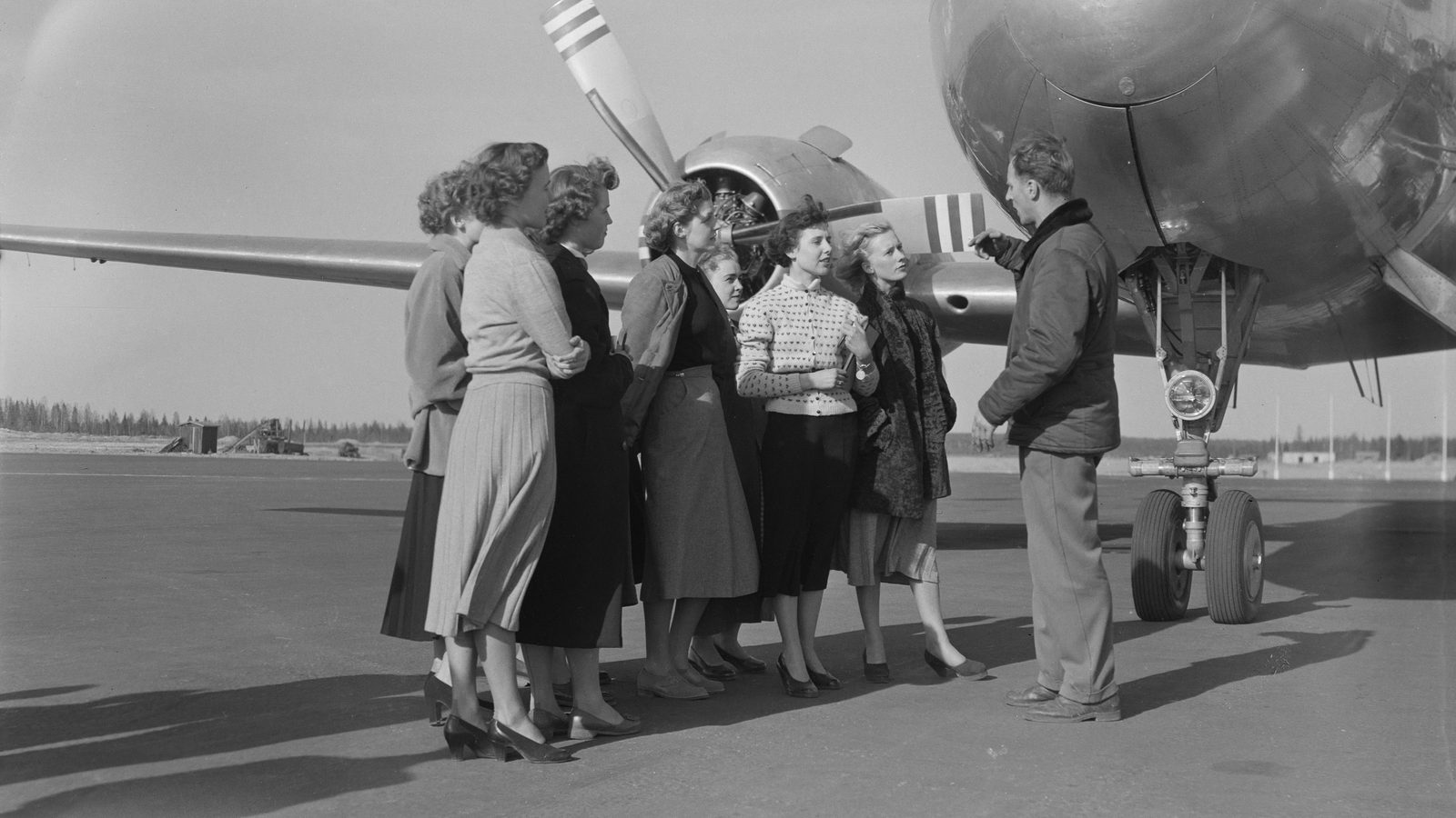 Trainee cabin crew during a flight attendant training session